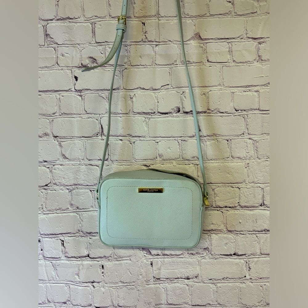 KATIE LOXTON London Pale Blue Loulou Classic Timeless Vegan Crossbody Bag